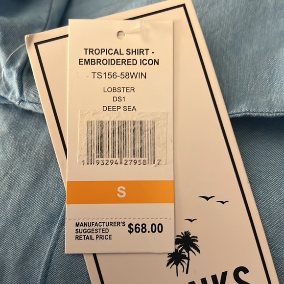 Trunks Surf & Swim Co. Tropical Shirt w/ Embroidered Icon in Deep Sea - Sz S/P - Picture 10 of 10